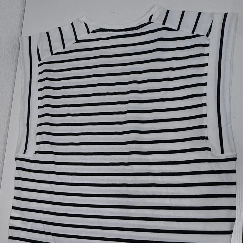 Zara Girls Black White‎ Striped Knit Top Size 11-12